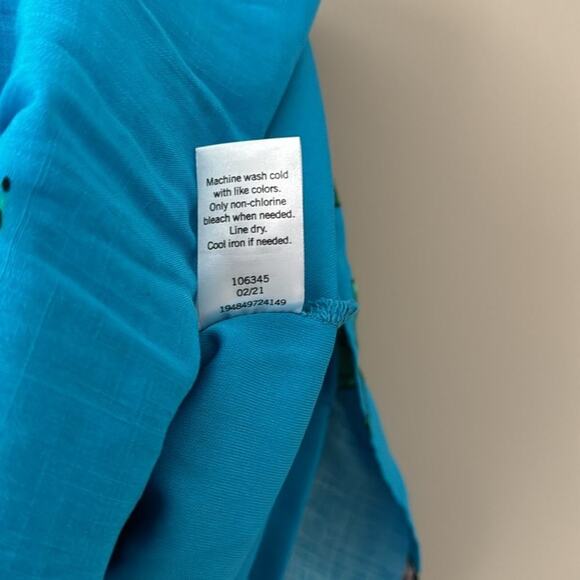 SO TURQUOISE BLUE CROP TOP W/ PUFF SLEEVES & TIERED MINI SKIRT SIZE MED SET - Picture 11 of 14